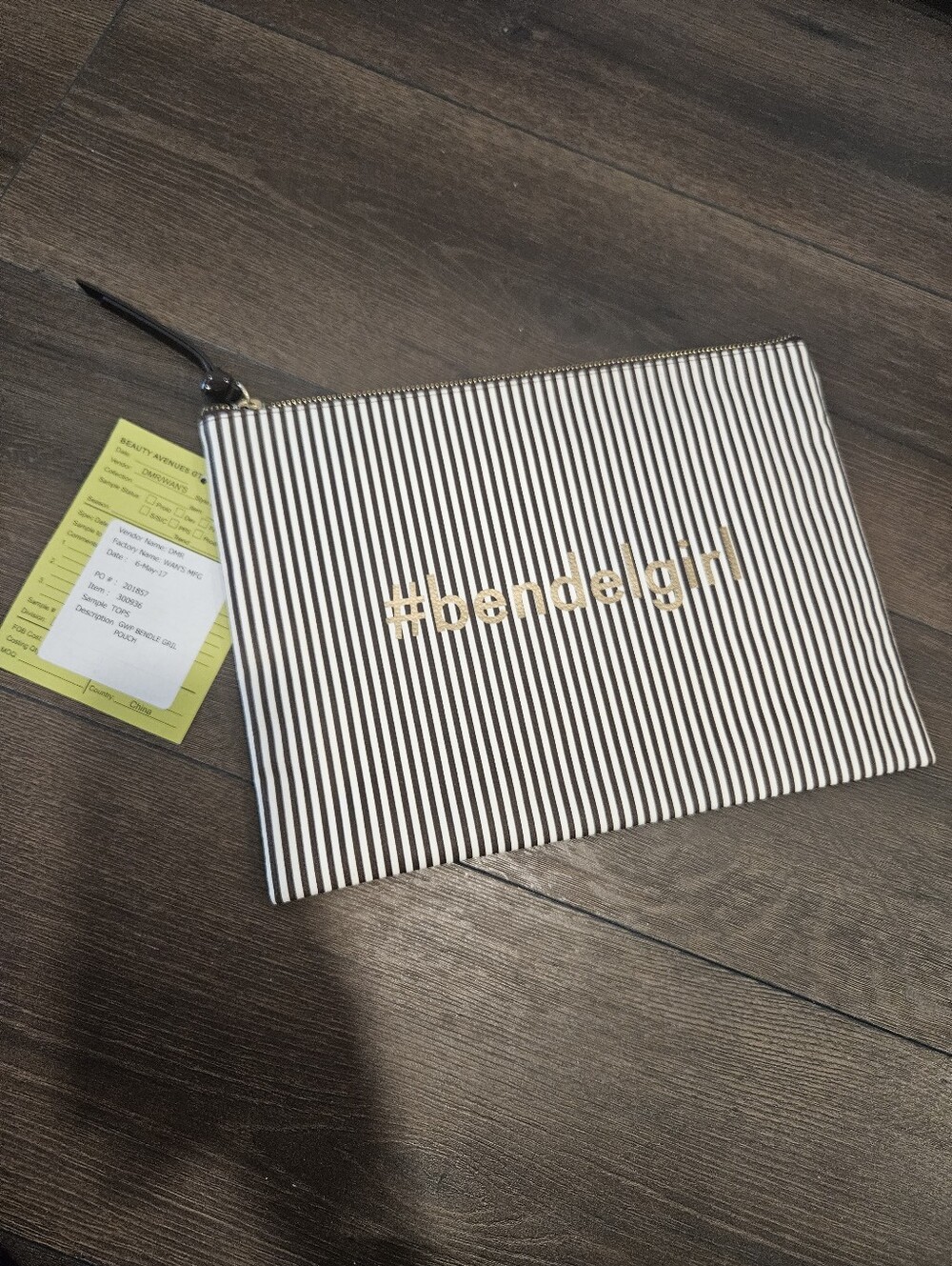 NEW Henri Bendel Striped Zipper Clutch Pouch
